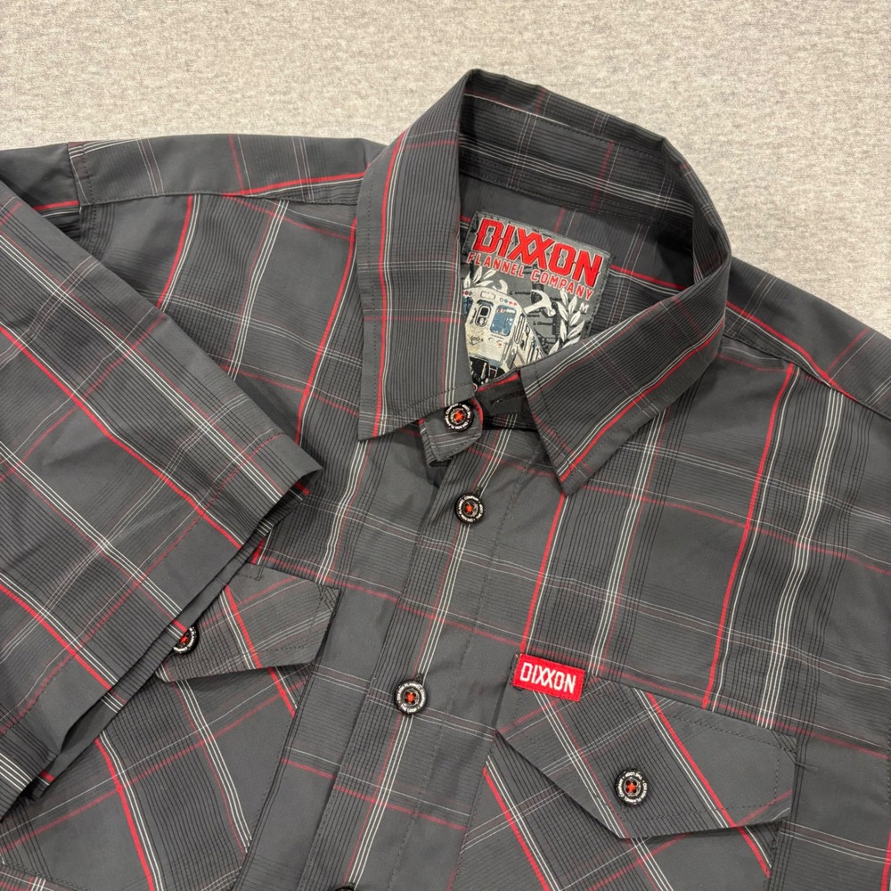 Dixxon Flannel Co The Loop Short Sleeve Bamboo Blend Plaid Shirt Mens Medium